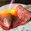 料理メニュー写真 特選サーロインの炙り肉寿司（2貫）※