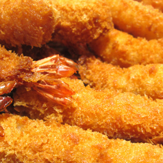 揚げたこ焼き/エビフライ(3本)/照り焼きとうもろこし