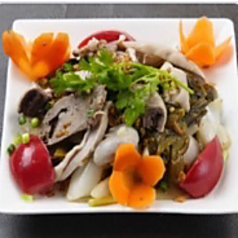 ホルモンと高菜炒め.