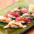 料理メニュー写真 肉の寿司盛り合わせ　三貫