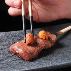 佐賀牛ザブトンステーキ串ウニ乗せ(限定6本)