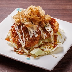 いかがゴロっと入ったメンチカツ　お好み焼き風