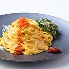雲丹といくらのクリームソース 山椒味噌添え スパゲッティーニ