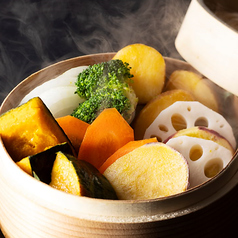 インカの目覚めといろいろ野菜のせいろ蒸し
