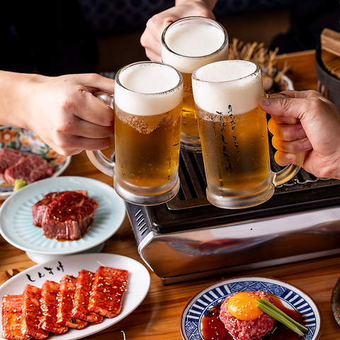 田町駅徒歩3分◎黒毛和牛をお手頃に堪能！生ビール299円、飲み放題付宴会コース完備！