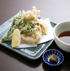 いわい鶏の天ぷら 和風出汁添え