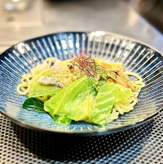 生ベーコンとキャベツのペペロンチーノ