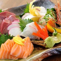 中央市場から仕入れる新鮮魚介