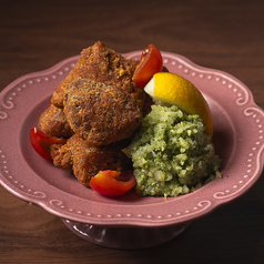 まぐろ尾肉の唐揚げ　ジェノベーゼ大根おろし