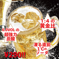 特製超強炭酸サーバーでシュワッとハイボール！290円！