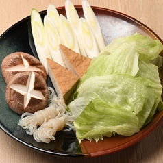 野菜盛り（しいたけ、葱、レタス