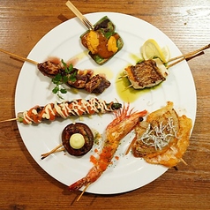 贅沢な鉄板串盛り合わせ（５本）