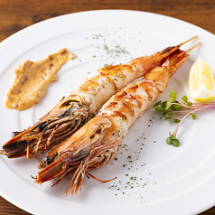 【数量限定】メガトン級　有頭大海老串