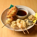 料理メニュー写真&nbsp;海鮮系串天ぷら盛合せ(6本)