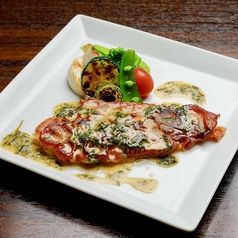 舌平目のサルティンボッカ～雲丹醤油とドライトマトをアクセントに～