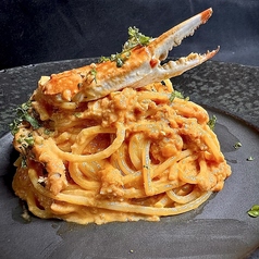 紅ズワイガニのトマトクリームスパゲティ