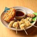 料理メニュー写真&nbsp;肉系串天ぷら盛合せ(6本)