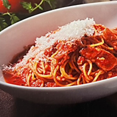 イタリア産トマトのニンニク唐辛子/ベーコンエッグナポリタン　各