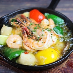 ハーブ海老のアヒージョ(バゲット付)