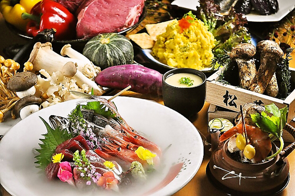 こだわりの食人達が仕上げる贅沢コースは飲み放題付き5400円～