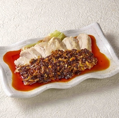 食べるラー油のよだれ鶏／鶏レバー刺し （低温調理）