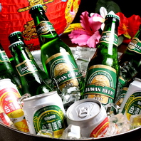 コースは台湾beer・果実beer・紹興酒など全ドリンク◎