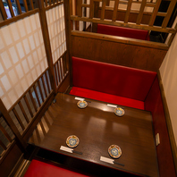 人気のゆったり個室空間は2名様から45名様までご用意