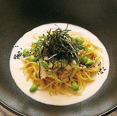 蒸し鶏と枝豆の白味噌クリーム