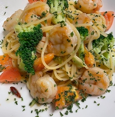 エビとブロッコリーのペペロンチーノ