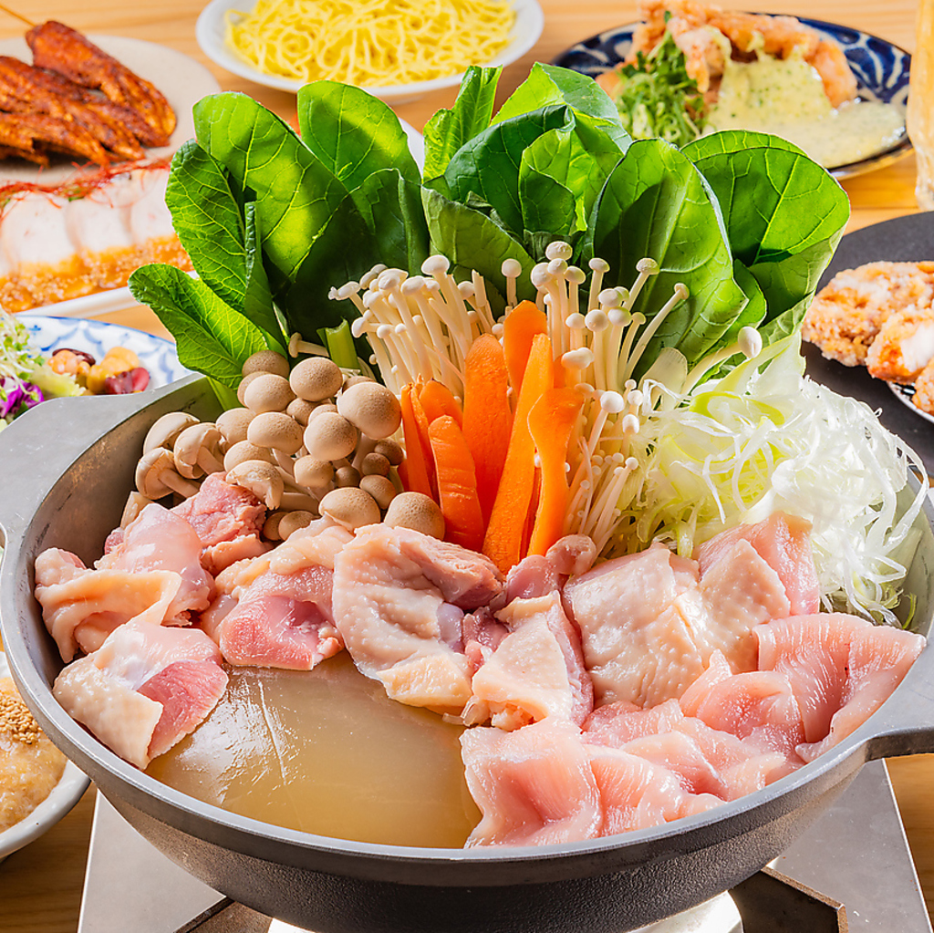 からセンおすすめ！【秘伝水炊きコース】はぷるぷるコラーゲン入りで女性に大人気♪女子会におすすめ