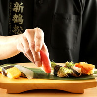 自慢の海鮮で握る寿司もオススメ。ご注文は1貫からOK◎