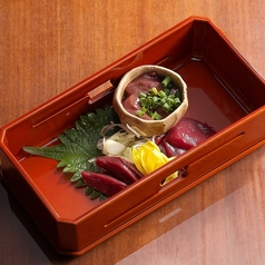京鴨3臓刺身盛り