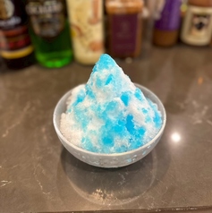 ブルーハワイのふわふわかき氷