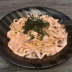 貝柱の和風明太クリームパスタ