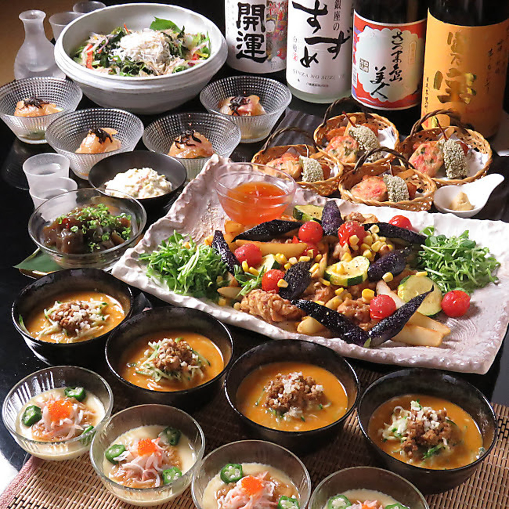 歓送迎会にぴったりなコースを多数ご用意♪選べるお鍋や、鮮魚刺盛りに焼物・揚物等大満足の内容です