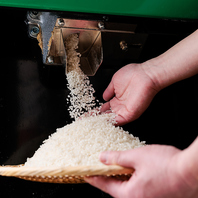 店内で精米している魚沼産「コシヒカリ」