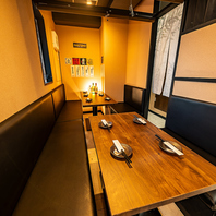 落ち着いた和モダン空間の完全個室で楽しむ特別な時間