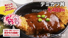 【数量限定】岡山といったらデミカツ丼！ご飯・豚汁・キャベツ（おかわり自由）の写真