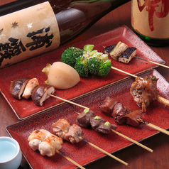 【１本ずつ丁寧に焼き上げてご提供する軍鶏串】 12本コース　　（鶏8本　野菜4本）