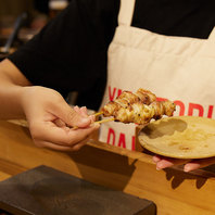 自慢の焼鳥は焼きたてをご提供します