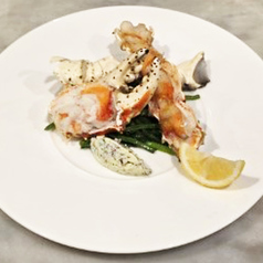 ズワイガニの炭焼き海藻バター添え