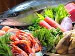 五泉の地物野菜や旬の海鮮を使った料理は定評有り！