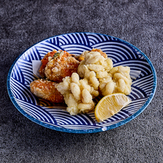 あん肝と白子の天ぷら