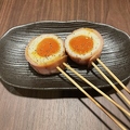 料理メニュー写真&nbsp;半熟卵のベーコンエッグ串