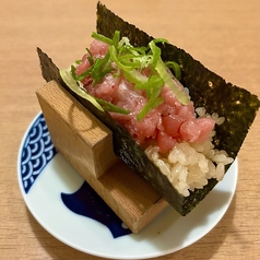 本物ねぎとろ手巻き