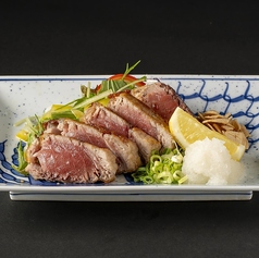 鮪のガーリックステーキ鉄板