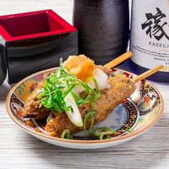 自家製鶏ももつくねのおろしポン酢(2本)/自家製鶏ももつくねのわさびマヨ(2本)