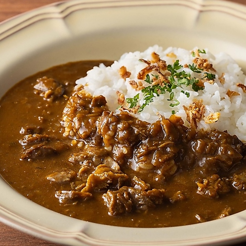 ランチメニューリニューアル！980円込～！画像は「欧風牛すじカレー（スープサラダ付）」1,100円込！