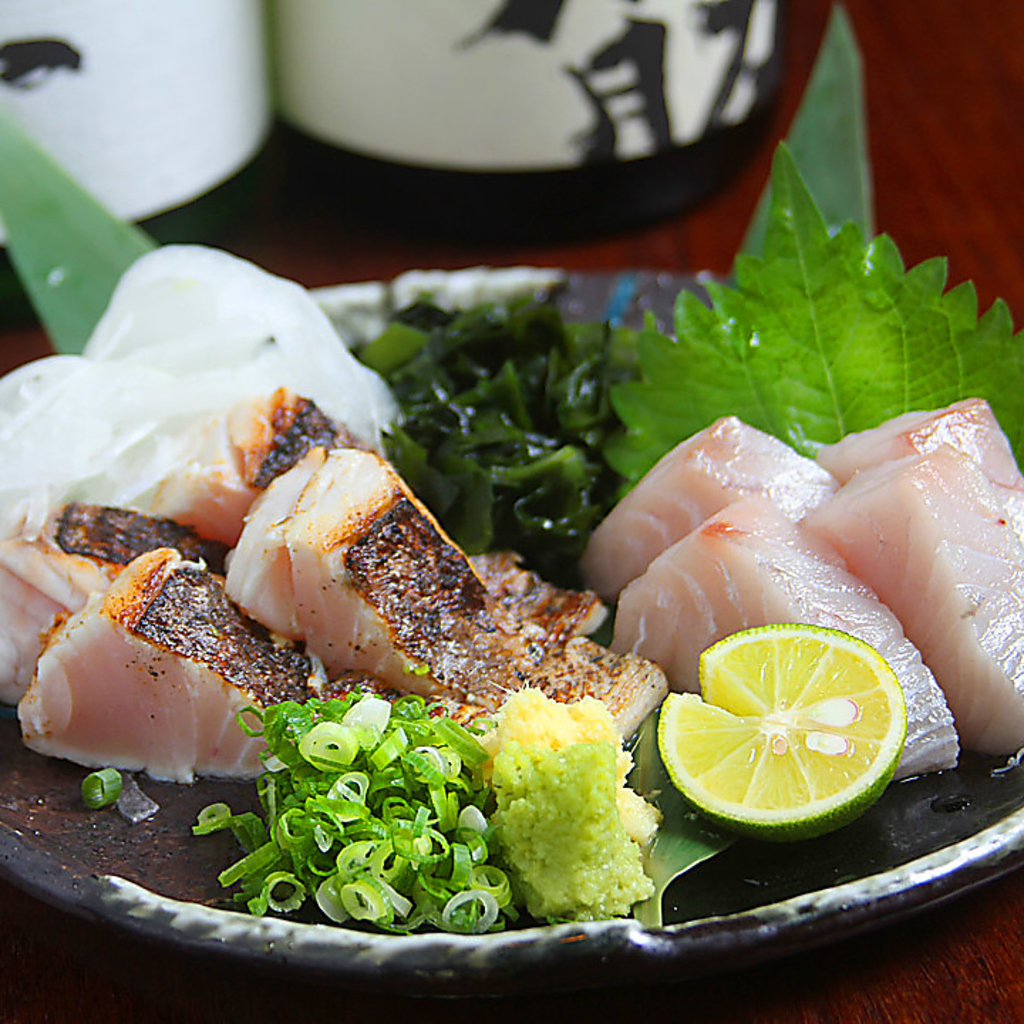 岡山名物の「鰆（さわら）」をお刺身とタタキで食べ比べ♪2種類のお味をお楽しみ下さい！