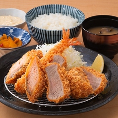 ヒレかつ&秋鮭ミックスフライ定食